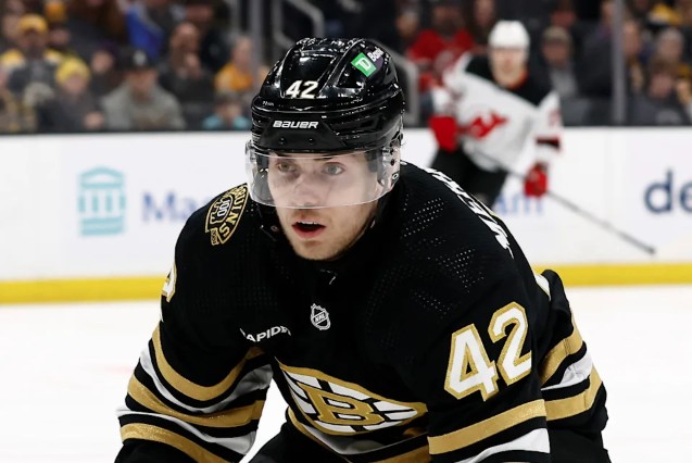 Boston Bruins forward Georgii Merkulov